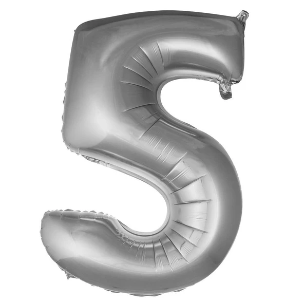 Folyo Balon 76cm Rakam Gümüş "5"