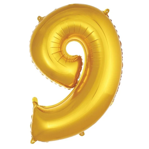 Folyo Balon 76cm Rakam Altın "9"