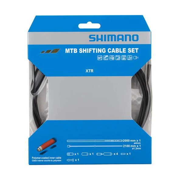 Shimano XTR Polymer Kaplamalı Vites Kablo Seti Siyah Y01V98112 - 5
