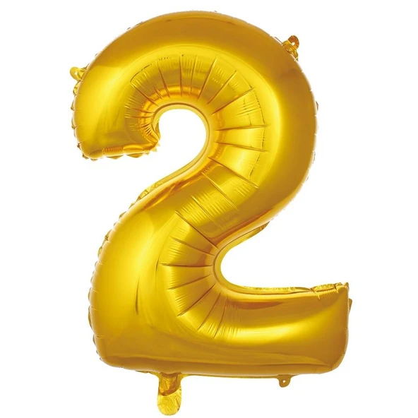 Folyo Balon 76cm Rakam Altın "2"