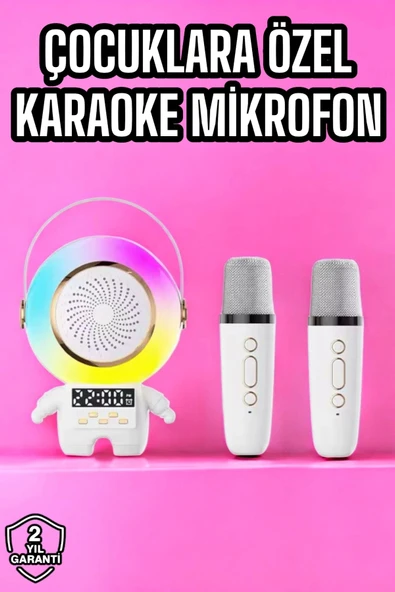 Mini Karaoke Astronot Bluetooth Speaker Karaoke Mikrofon