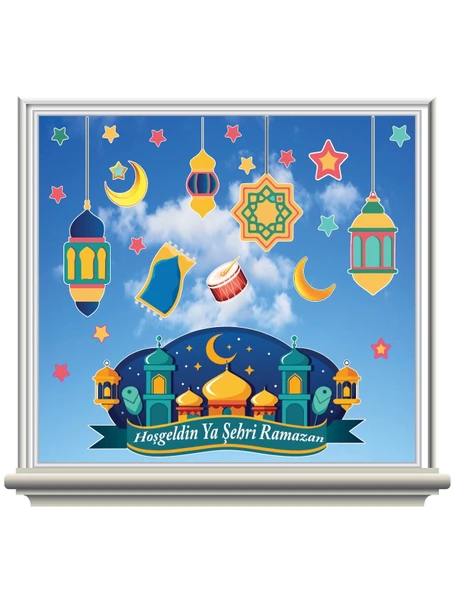 Hoşgeldin Ya Şehri Ramazan Temalı Sticker 50x70 cm