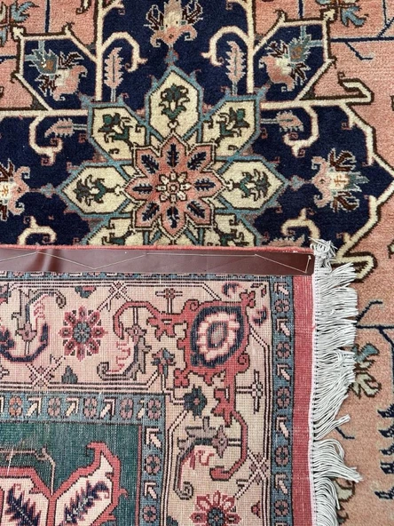 147x217 cm Büyük Boy İran Halısı, El Dokuma Vintage Halı, Çiçek Desenli Yün Halı, Şık Ev Dekoru - 6