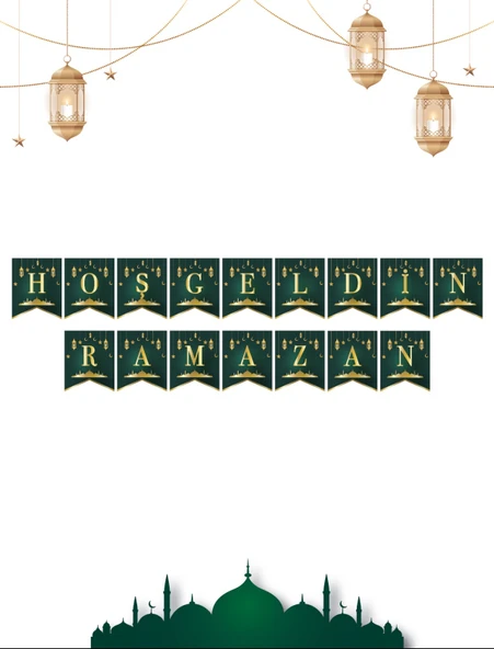 Hoşgeldin Ramazan Karton Yazı Banner 190 cm