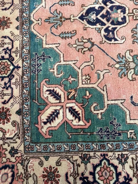 147x217 cm Büyük Boy İran Halısı, El Dokuma Vintage Halı, Çiçek Desenli Yün Halı, Şık Ev Dekoru - 4