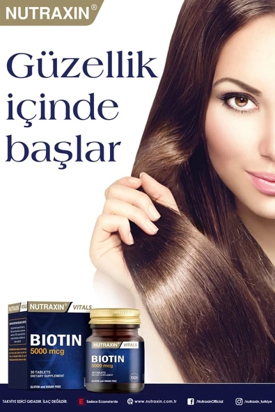 Nutraxin Biotin 5000 Mcg  30 Tablet Saç Vitamini