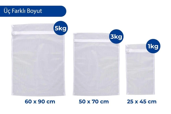 Wenko Çamaşır Yıkama Filesi Beyaz 3'lü Set - 2