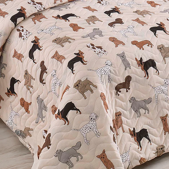 Upstyle Kapitone Yatak Örtüsü Seti Çift Kişilik Havhav Krem - Resim 2