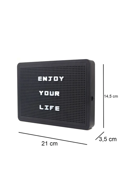 63 Harfli Işıklı Yazı Panosu – 21x14 cm Letter Board, Duvar Monte Aparatlı Pegboard, Dekoratif - 4