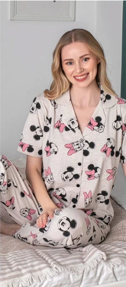 Freshness 6254 Kadın Mickey Mouselu Patlı Pijama Takımı - 2