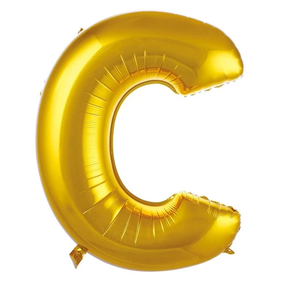 Folyo Balon 76cm Harf Altın "C" - 1
