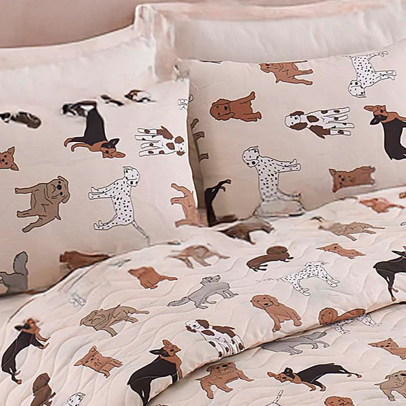 Upstyle Kapitone Yatak Örtüsü Seti Çift Kişilik Havhav Krem - Resim 3