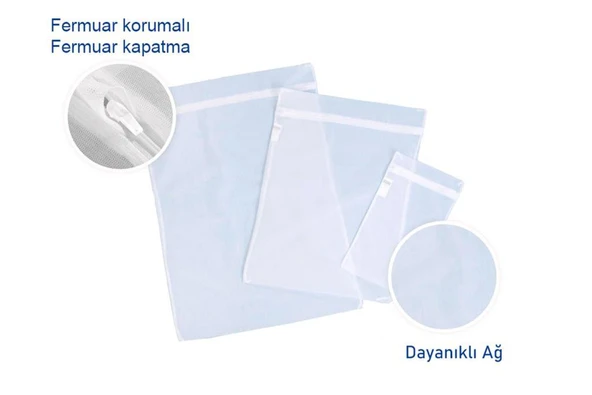 Wenko Çamaşır Yıkama Filesi Beyaz 3'lü Set - 3