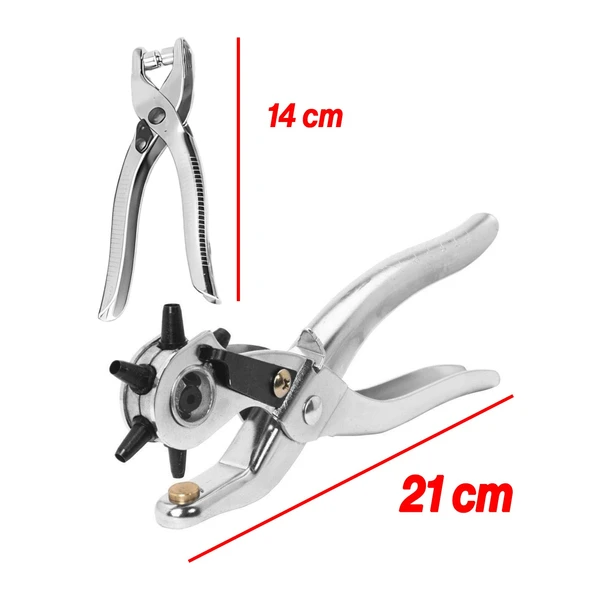 Perçin Perçinleme Kemer Deri Delme Pensesi Metal 2'li Set 6 Farklı Boyutta Delici Delik Açıcı - 3