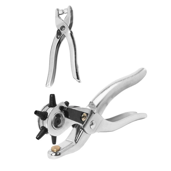 Perçin Perçinleme Kemer Deri Delme Pensesi Metal 2'li Set 6 Farklı Boyutta Delici Delik Açıcı - 5