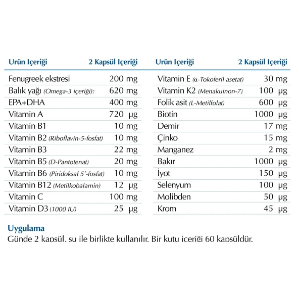 Lacmix Kapsül Vitamin, Mineral, Omega-3 ve Bitki Ekstresi İçeren Takviye Edici Gıda - 3