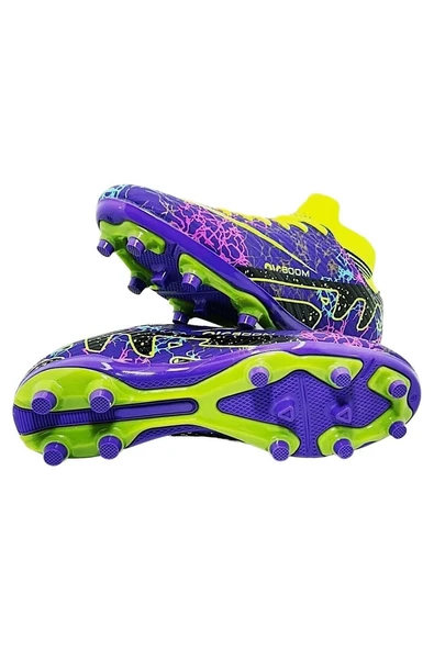 Laliga 565 Mor-Yşl Erkek Çocuk Krampon Ayakkabı - Resim 9