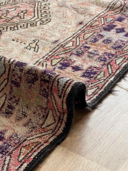 110x185 cm Bohem Stili Türk Kilim, Hayvan Desenli El Dokuma Kilim, Harika Kondisyonlu Ev & Ofis Kilim - 4