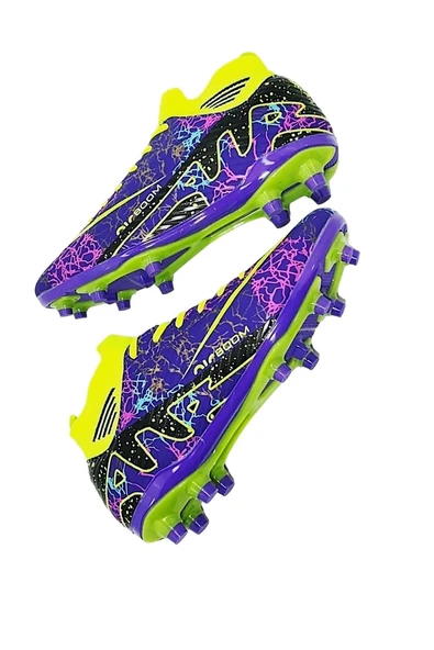 Laliga 565 Mor-Yşl Erkek Çocuk Krampon Ayakkabı - Resim 7
