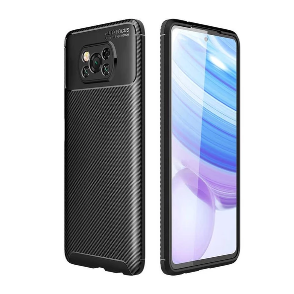 Xiaomi Poco X3 Kılıf Zore Negro Karbon Tasarım Silikon Kılıf