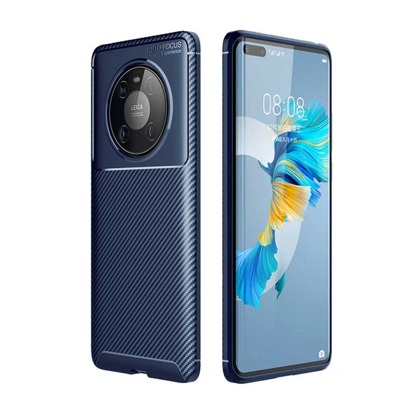 Huawei Mate 40 Pro Kılıf Zore Negro Karbon Tasarım Silikon Kılıf