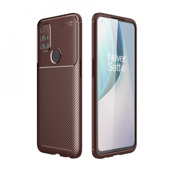 One Plus Nord N10 5G Kılıf Zore Negro Karbon Tasarım Silikon - 4