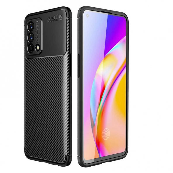 Oppo A74 4G Kılıf Zore Negro Karbon Tasarım Silikon Kılıf - 2