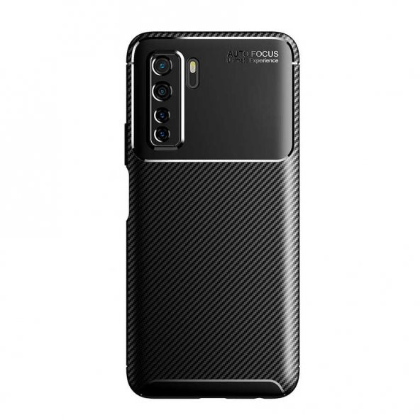 Huawei P40 Lite 5G Kılıf Zore Negro Karbon Tasarım Silikon Kılıf