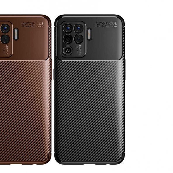 Oppo Reno 5 Lite Kılıf Zore Negro Karbon Tasarım Silikon Kılıf - 6