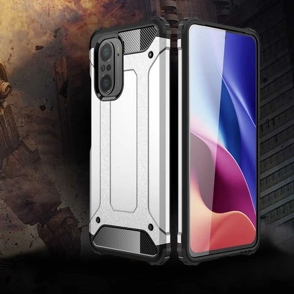 Xiaomi Redmi K40 Kılıf Zore Crash Zırh Silikon Kılıf - 12