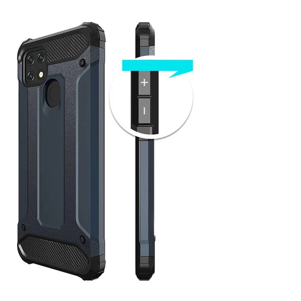 Oppo A15 Kılıf Zore Crash Zırh Silikon Kılıf - 12