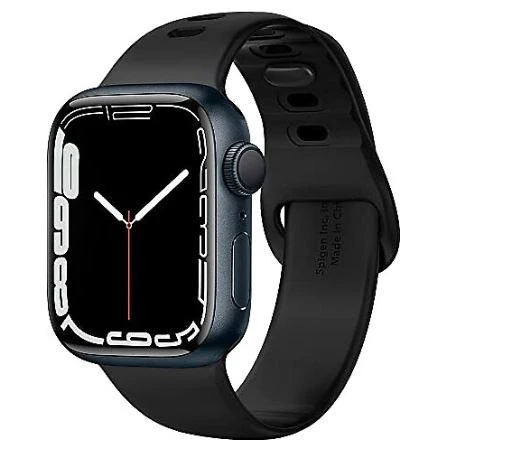 Spigen Apple Watch 44mm / 42mm (Seri 1/2/3/4/5/6/SE ile Uyumlu) Kayış Air Fit Black - 062MP25400 KUTU HASARLI