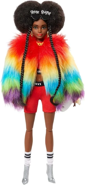 Barbie Extra Gökkuşağı Renkli Ceketli Bebek GVR04 - 3