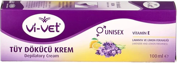 Vİ-VET TÜY DÖKÜCÜ KREM 100ML VİTAMİN E UNİSEX LAVANTA VE LİMON FERAHLIĞI ürün görseli 1