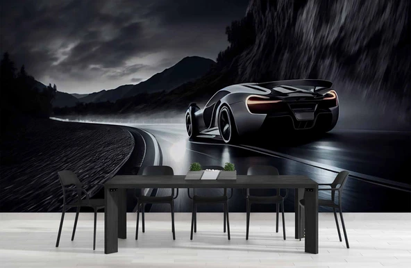 Araba Drift Duvar Kağıdı Baskı - Resim 4