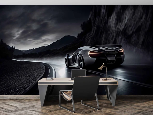 Araba Drift Duvar Kağıdı Baskı - Resim 3