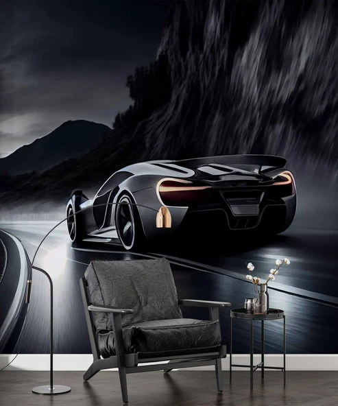 Araba Drift Duvar Kağıdı Baskı - Resim 5