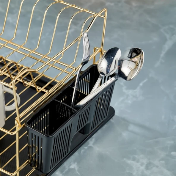 Cooker CKR2927 36x30 Cm 2 Katlı Metal Bulaşıklık - Gold - 3