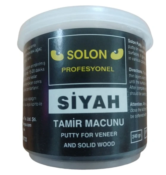 5 Adet Çok Amaçlı Ahşap Parke Masa Sehpa Çizik Çok Amaçlı Tamir Dolgu Macunu Siyah 240 Gr - 2