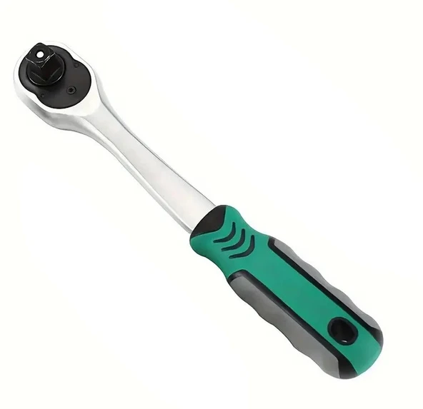 Krom Vanadyum Çelik 24 Dişli Kauçuk Saplı Cırcır Anahtarı 26 cm