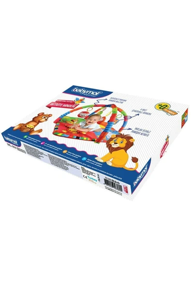 Babymol Neşeli Hayvanlar Oyuncaklı Oyun Minderi (KUTULU) 75x75 Cm - 3