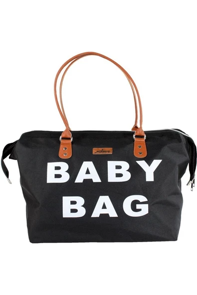 Molmini Anne Bebek Çantası, Yerli Bebek Bakım Çantası, Bebek Çantası, Mommy Bag, Baby Bag Siyah