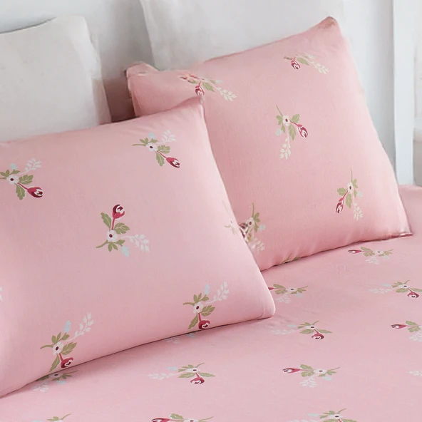 Upstyle Pes Lastikli Çarşaf Seti Tek Kişilik Alanur Pembe - Resim 3