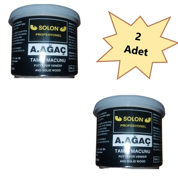 2 Adet Çok Amaçlı Ahşap Parke Masa Sehpa Çizik Çok Amaçlı Tamir Dolgu Macunu Akçaağaç 240 Gr ürün görseli