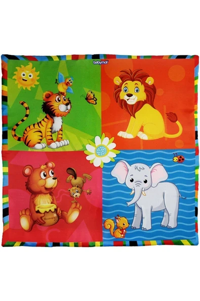 Babymol Neşeli Hayvanlar Oyuncaklı Oyun Minderi (KUTULU) 75x75 Cm - 2