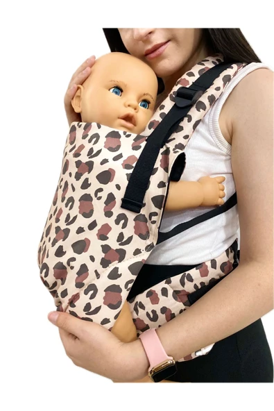 Molmini Lüx Leopar Ergonomik Kanguru %100 Pamuk 2025 Trend Bebek Taşıyıcı Anakucağı Bebek Taşıma 2-18 Ay - 3