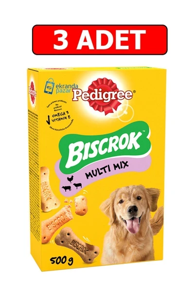 Biscrok Multi Mix 3 Adet 500gr Köpek Ödül Bisküvi Köpek Ödül Maması