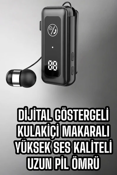 Makaralı Bluetooth Kulaklık Kulak İçi Dijital Göstergeli Yüksek Ses Kaliteli - 5