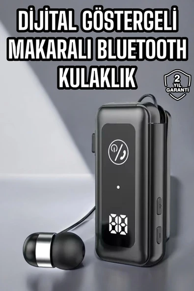 Kablolu Makaralı Bluetooth Kulaklık Uzun Pil Ömrü Dijital Göstergeli