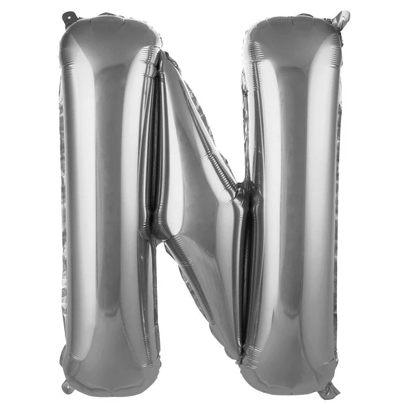 Folyo Balon 76cm Harf Gümüş "N"